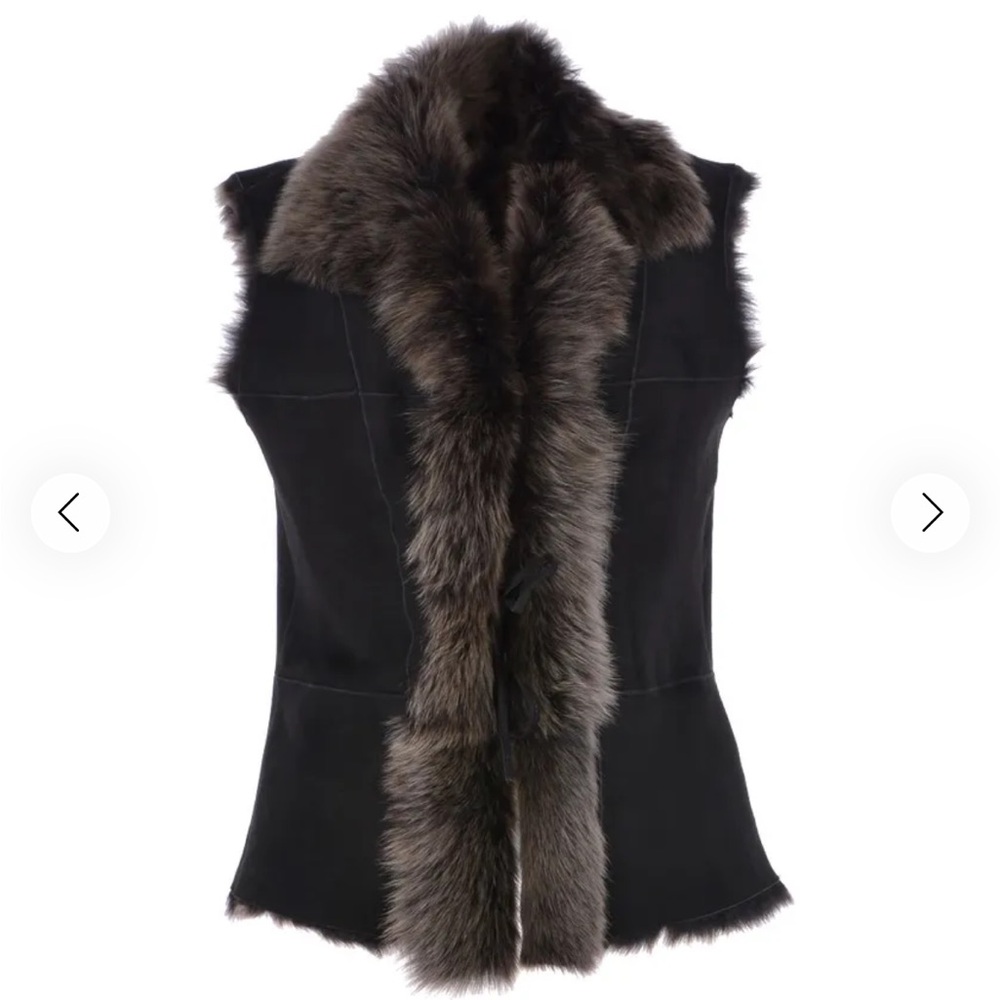 Ashwood Leather Reversible Toscana Suede Leather Gilet Black/Silver - Picture 2 of 10